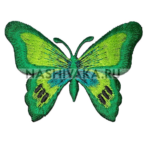 Нашивка Бабочка зеленая (200299), 55х80мм