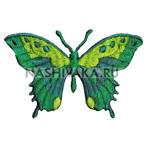 Нашивка Бабочка зеленая (200598), 55х85мм