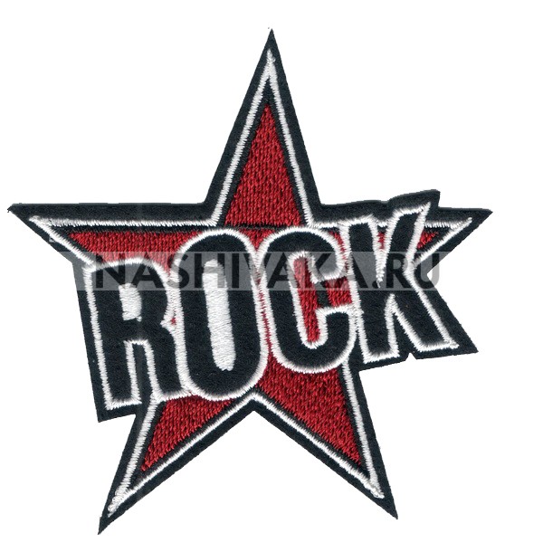 Нашивка Звезда ROCK (201089), 84х79мм