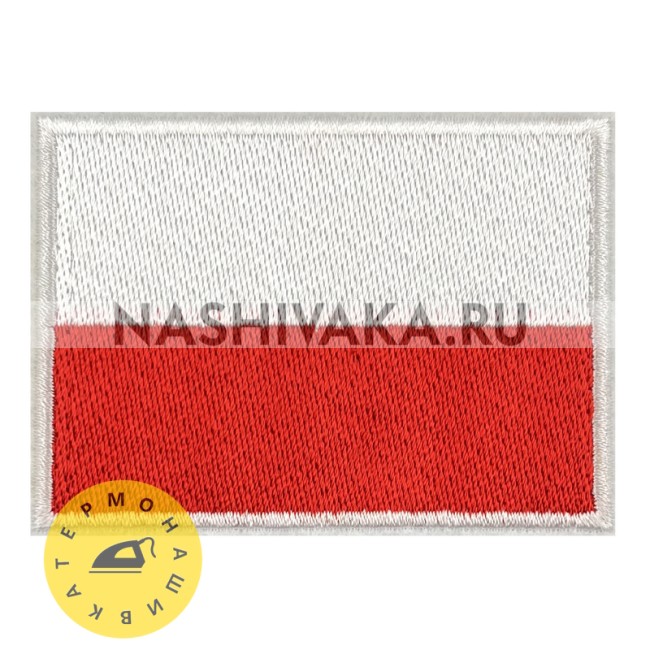 Нашивка Флаг Польши, Индонезии, Монако (202491), 50х70мм