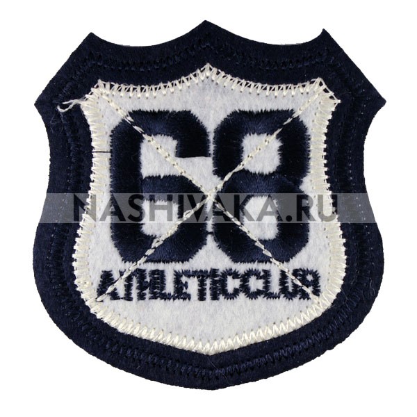 Нашивка Athleticclub номер "68" синяя (200606), 80х75мм