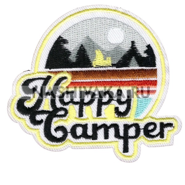 Нашивка Happy Camper (202201), 73х77мм