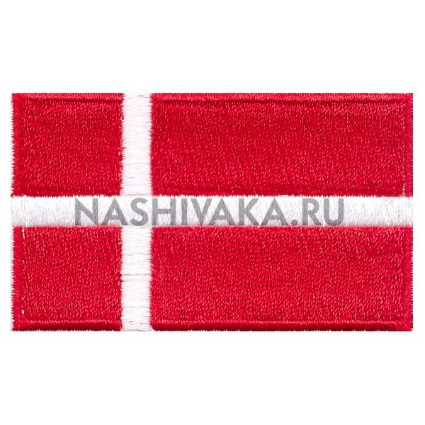 Нашивка Флаг Дании (201098), 38х64мм