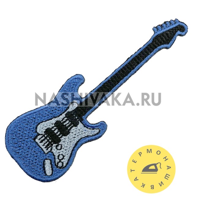 Нашивка Гитара синяя (215327), 95х35мм