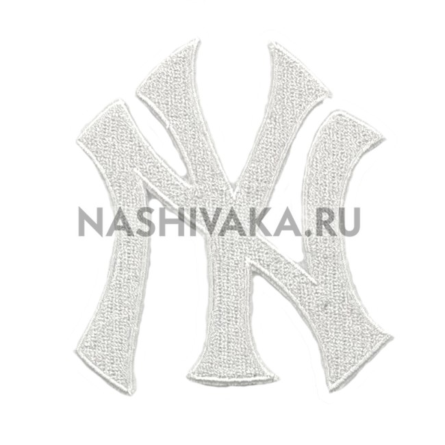 Нашивка New York Yankees белая (200803), 80х70мм