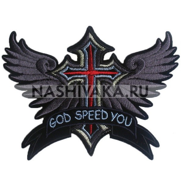 Нашивка Крест - God Speed You (201939), 95х130мм