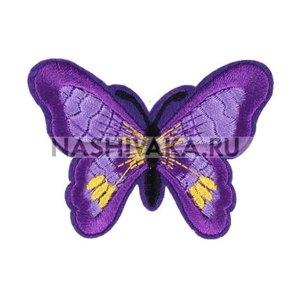 Нашивка Бабочка (фиолетовая) (200125), 50х68мм