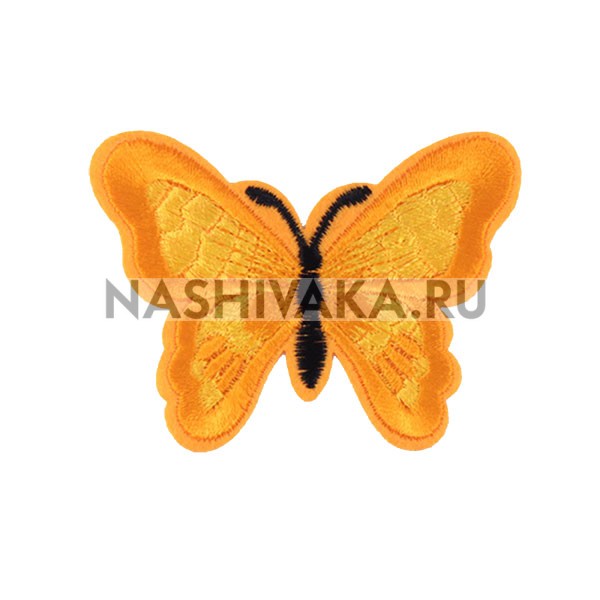 Нашивка Бабочка (оранжевая) (200128), 50х68мм