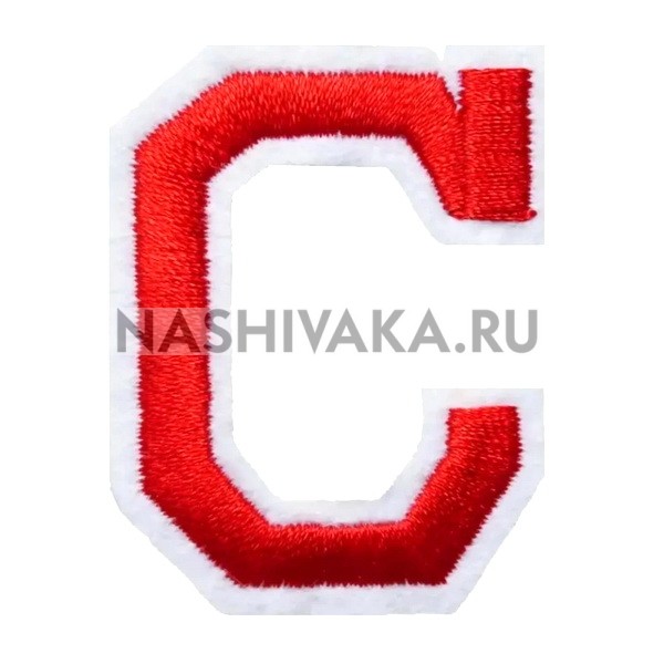 Нашивка Буква "C" красная (202512), 50х40мм