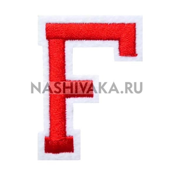 Нашивка Буква "F" красная (202515), 50х40мм