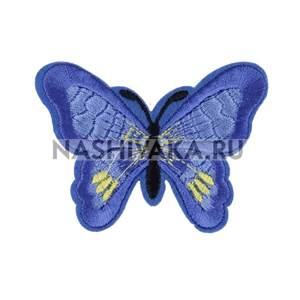 Нашивка Бабочка (синяя) (200132), 50х68мм