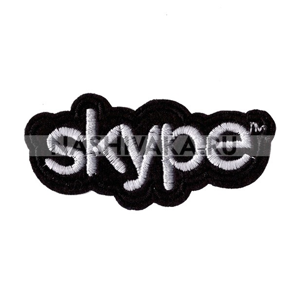 Нашивка Skype черная (201018), 35х75мм