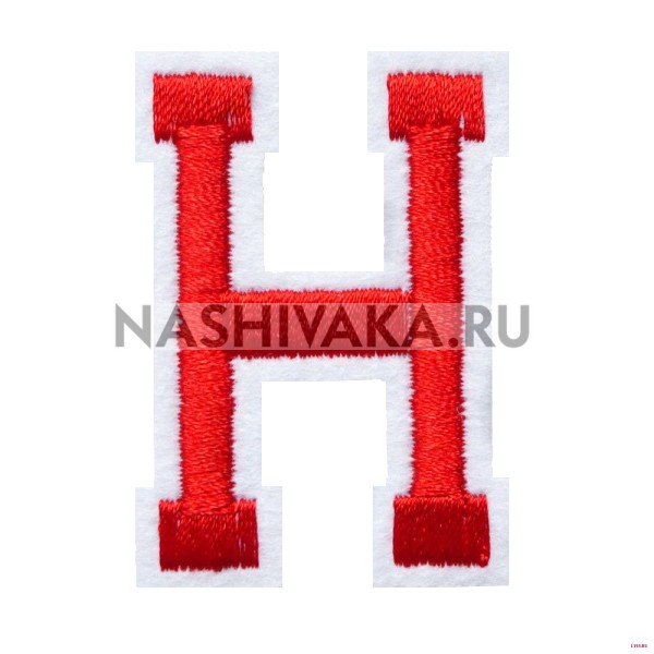 Нашивка Буква "H" красная (202517), 50х40мм