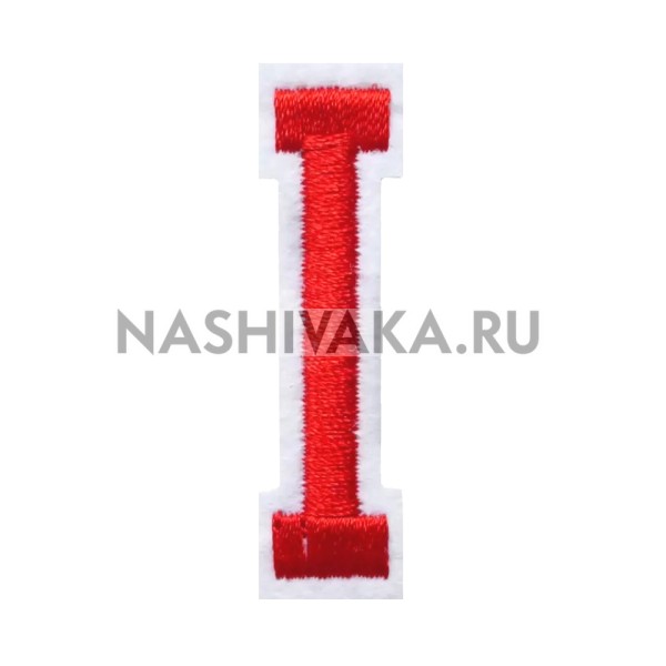 Нашивка Буква "I" красная (202518), 50х40мм