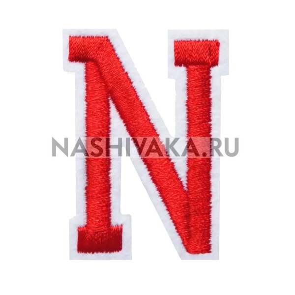 Нашивка Буква "N" красная (202523), 50х40мм