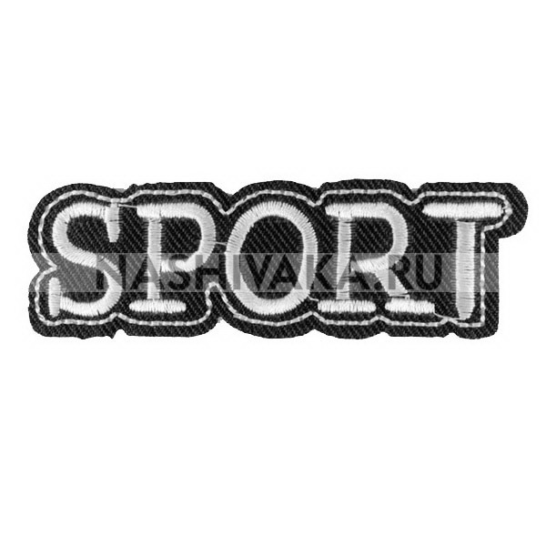 Нашивка Sport черная (200785), 25х80мм