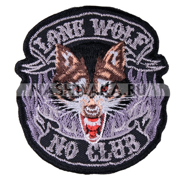 Нашивка Lone Wolf No Club (200534), 80х70мм