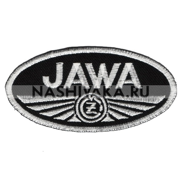 Нашивка Jawa, черная (202420), 45х95мм