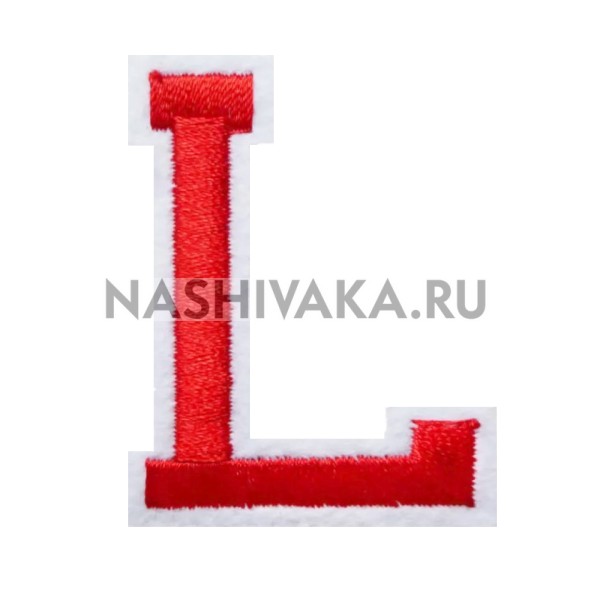 Нашивка Буква "L" красная (202521), 50х40мм
