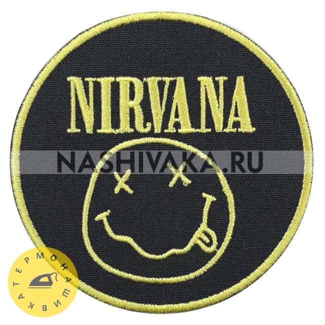 Нашивка Nirvana круглая (200736), 80х80мм