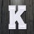 Нашивка Буква "K" (200337), 50х40мм