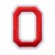 Нашивка Буква "O" красная (202524), 50х40мм