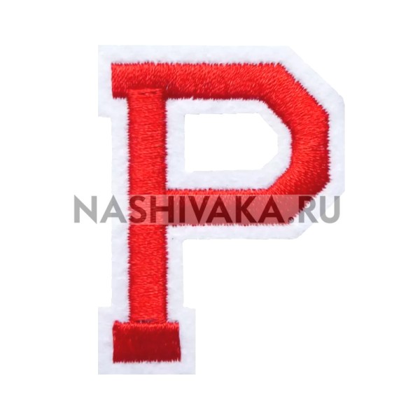 Нашивка Буква "P" красная (202525), 50х40мм