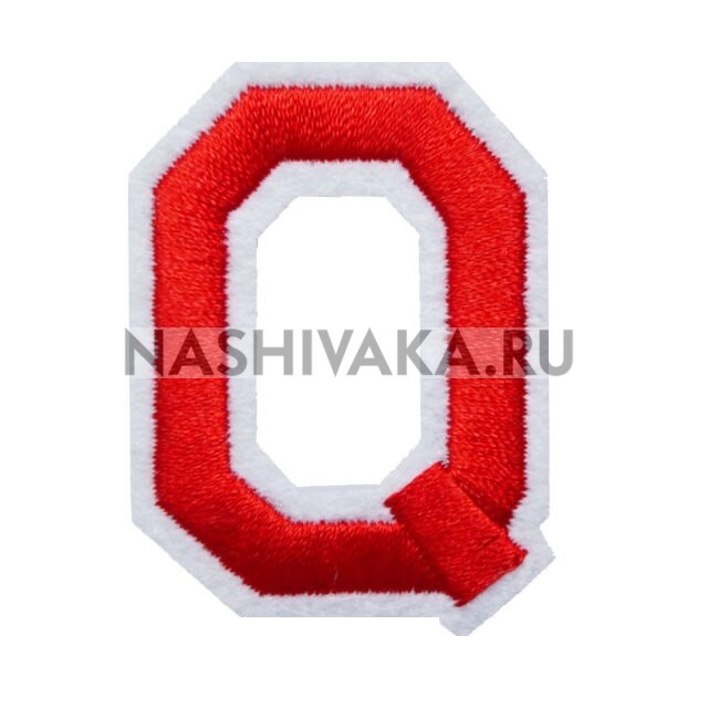 Нашивка Буква "Q" красная (202526), 50х40мм
