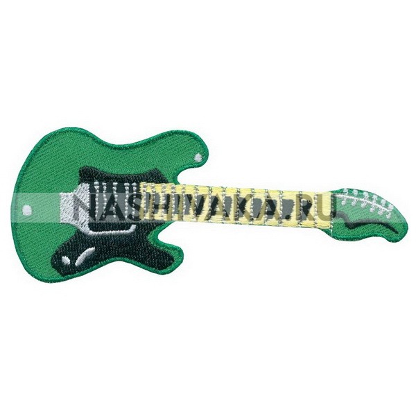 Нашивка Гитара зелёная (200930), 43х108мм