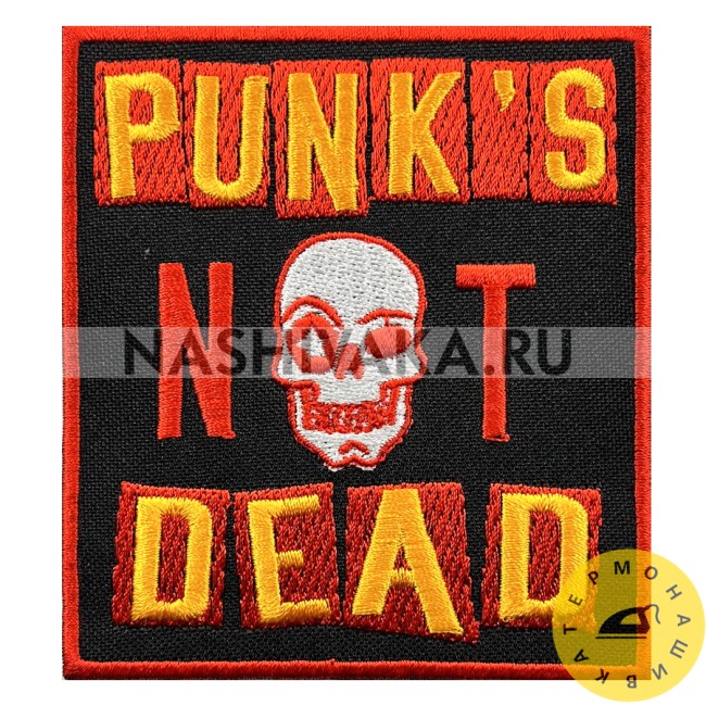 Нашивка Punks Not Dead (215517), 90х80мм