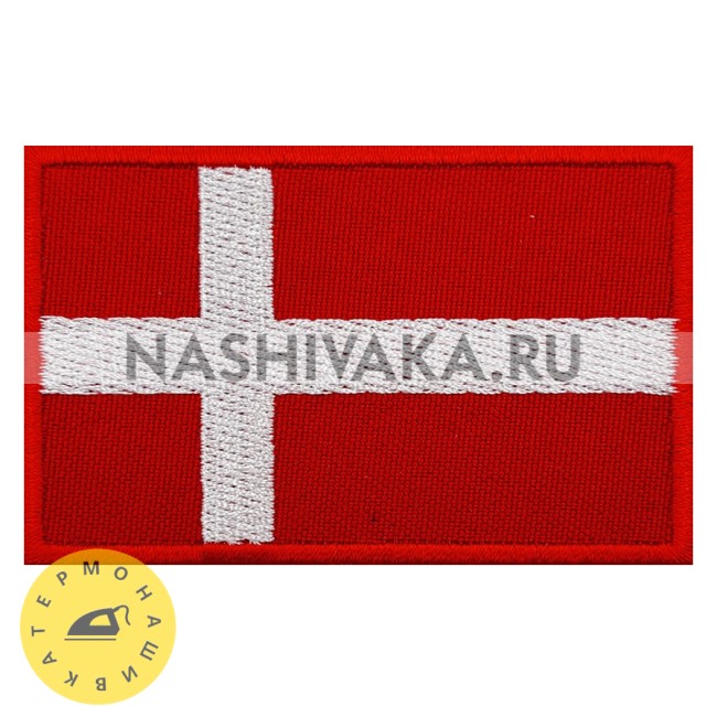 Нашивка Флаг Дании (215400), 50х80мм