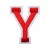Нашивка Буква "Y" красная (202533), 50х40мм