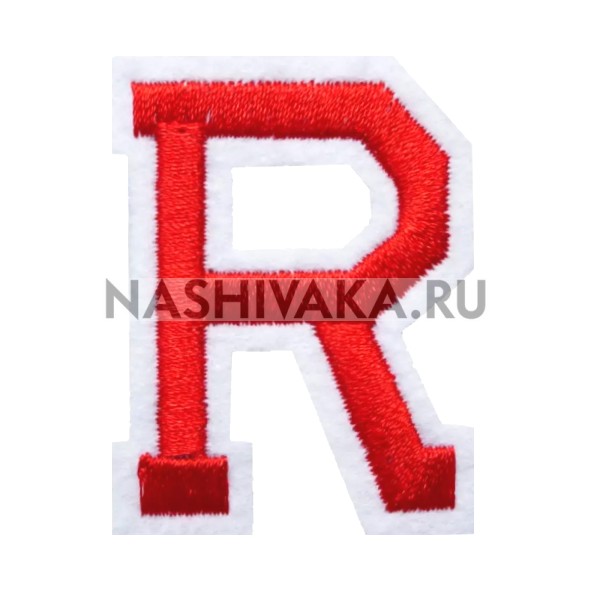 Нашивка Буква "R" красная (202535), 50х40мм