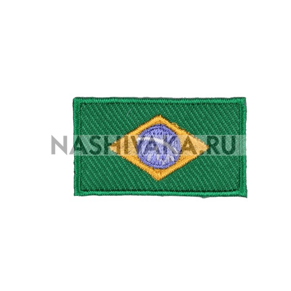 Нашивка Флаг Бразилии (201577), 20х35мм