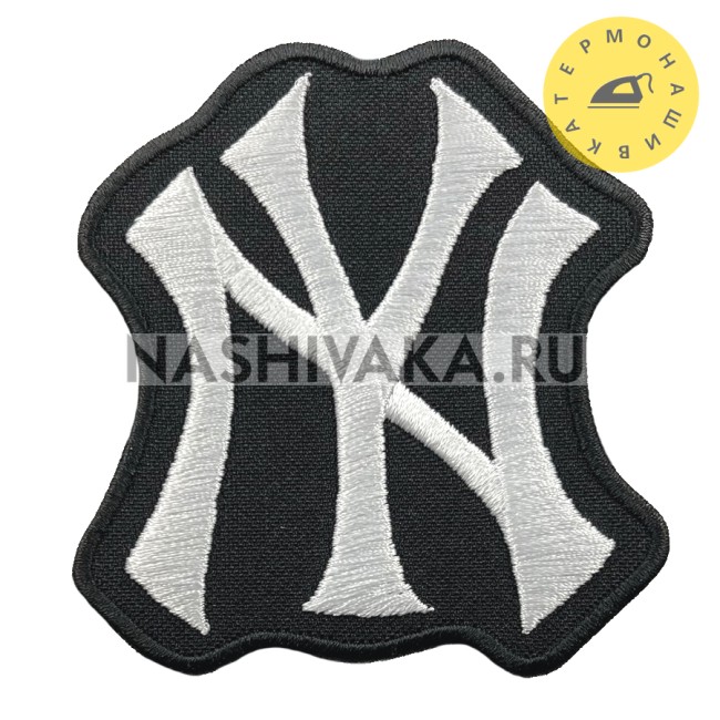 Нашивка New York Yankees черная (215526), 80х75мм