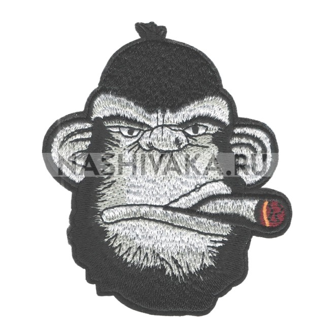 Нашивка Обезьяна с сигарой (200757), 90х80мм