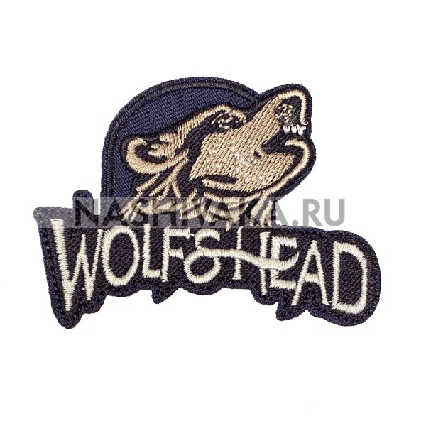 Нашивка Волк - Wolf Head синяя (200458), 55х80мм