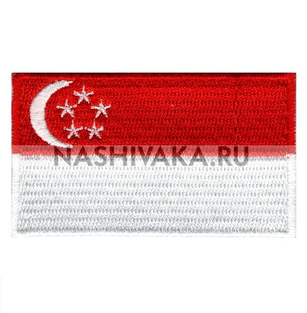 Нашивка Флаг Сингапура (202546), 38х64мм