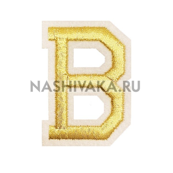 Нашивка Буква "B" золотая (202748), 50х40мм