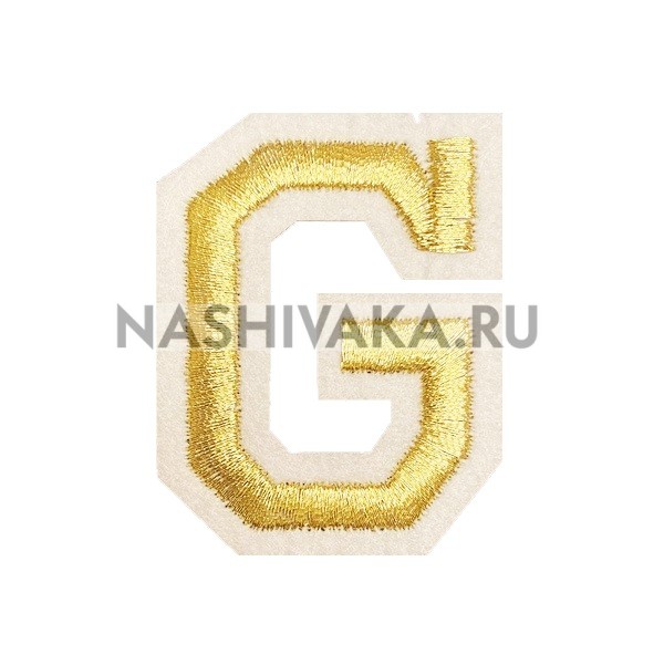Нашивка Буква "G" золотая (202753), 50х40мм
