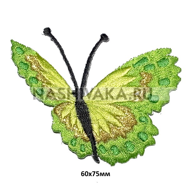 Нашивка Бабочка светло-зеленая (212185), 60х75мм