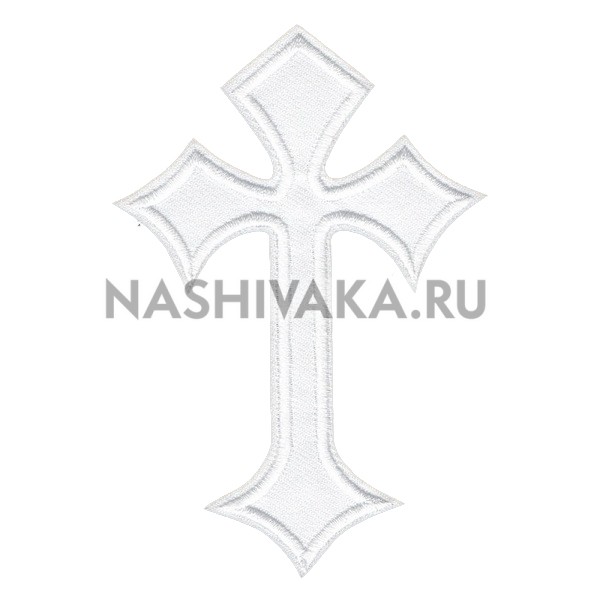 Нашивка Крест белый (200268), 100х70мм