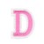 Нашивка Буква "D" розовая (202262), 45х32мм