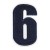 Нашивка Цифра "6" синяя (200177), 100х60мм