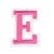 Нашивка Буква "E" розовая (202263), 45х32мм