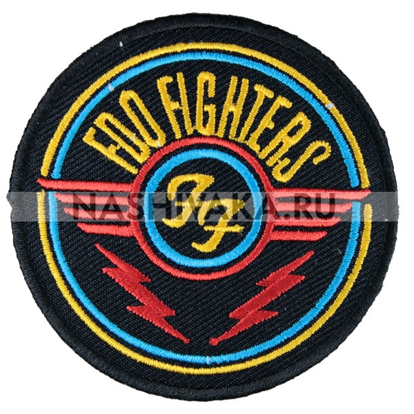 Нашивка Foo Fighters круглая (200676), 72х72мм