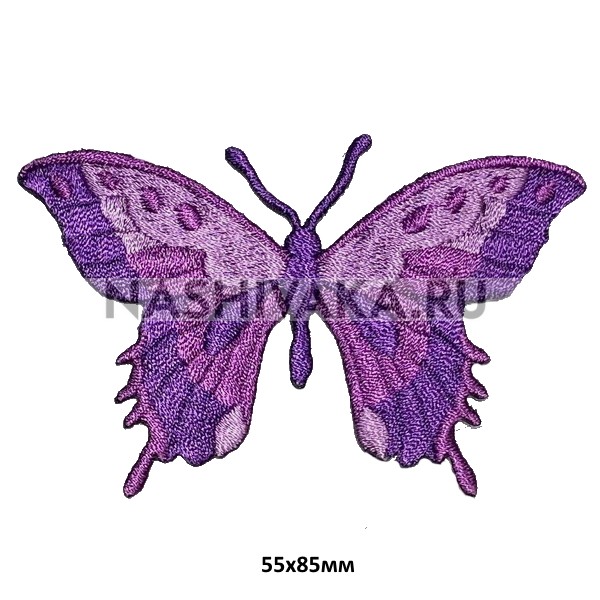 Нашивка Бабочка фиолетовая (212195), 55х85мм