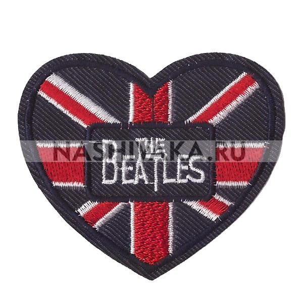 Нашивка The Beatles сердце (200777), 60х70мм