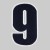 Нашивка Цифра "9" синяя (200180), 100х60мм
