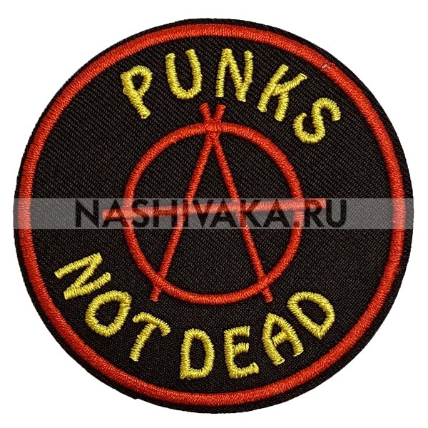 Нашивка Punks Not Dead (202464), 68х68мм